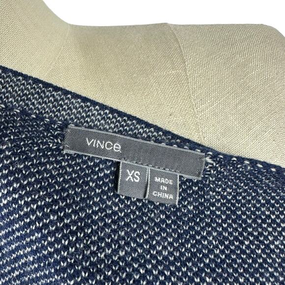 VINCE Blue Intarsia Wool Cashmere Knit Pullover Sweater Women's Size XS - Picture 5 of 7